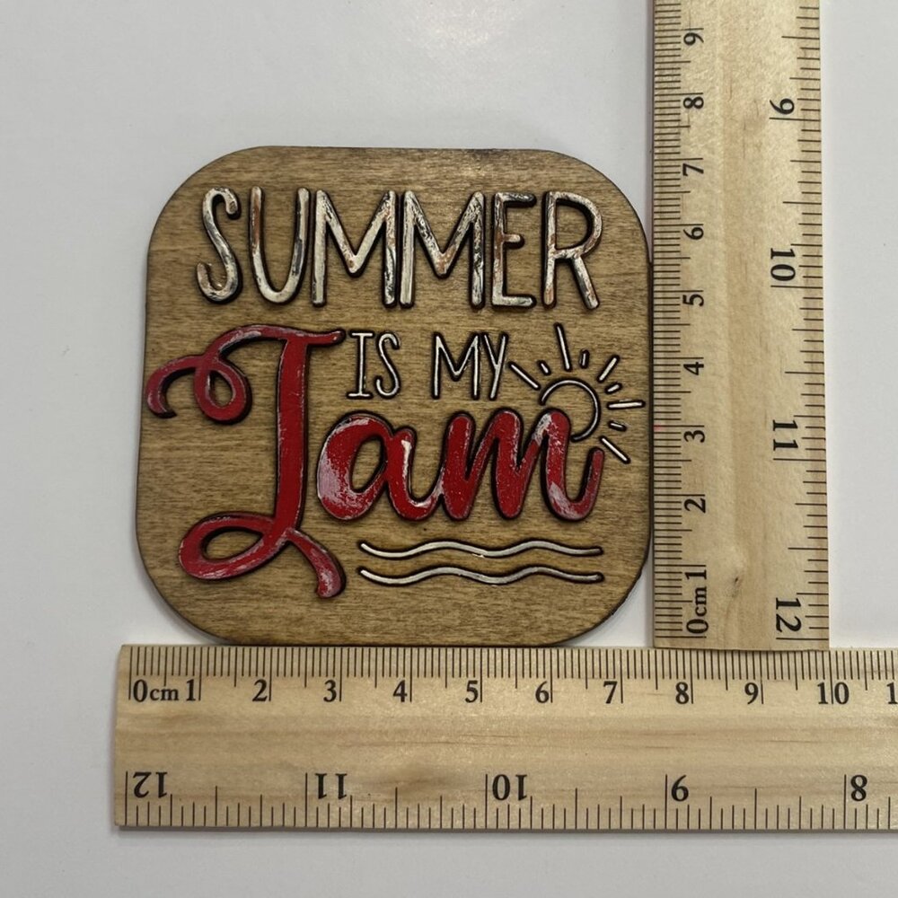 Handmade Tiered Tray Decor Summer Is My Jam 9 pieces Strawberries Vintage Truck - Picture 8 of 9